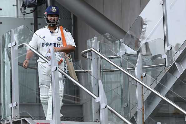 Rishabh Pant was hit on his foot by a Chris Woakes delivery on the first day of the Manchester Test